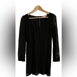 2/$15 FOREVER21 long sleeved black lace sheath midi dress fits smaller than size